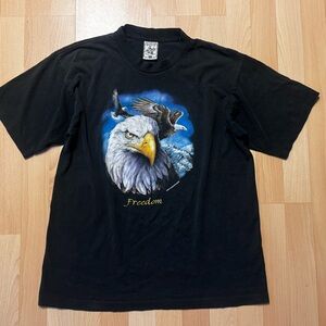 Vintage 90s Freedom Eagle T-Shirt - Alore Made in the USA - Sz Large